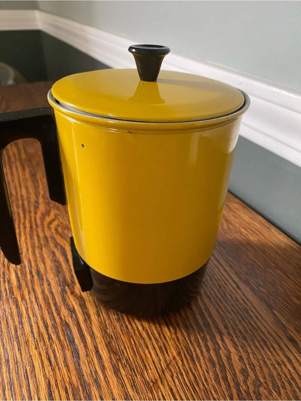 Vintage MCM Yellow Electric Hot Pot Coffee Pot 5.5” 120V 400W Taiwan Works